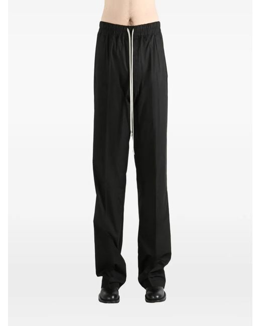 Rick Owens Black Drawstring Trousers for men