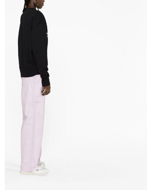 MSGM Black Graphic-Print Sweatshirt