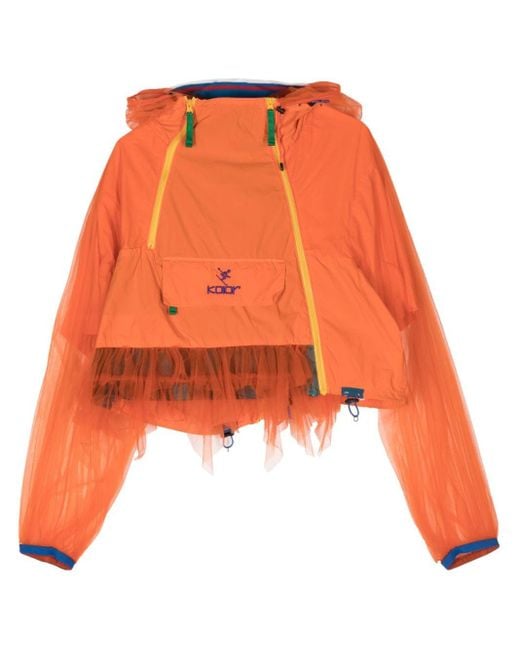 Kolor Orange Tulle Hooded Jacket