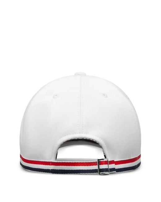 Thom Browne White Embroidery Cap for men