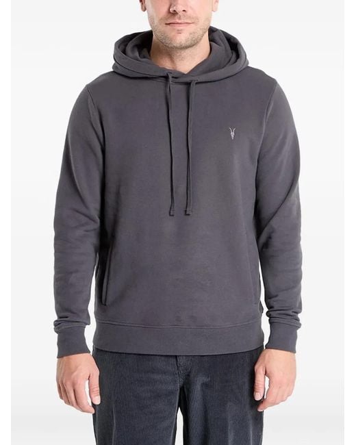 AllSaints Gray Hoodie Raven À Logo Brodé for men