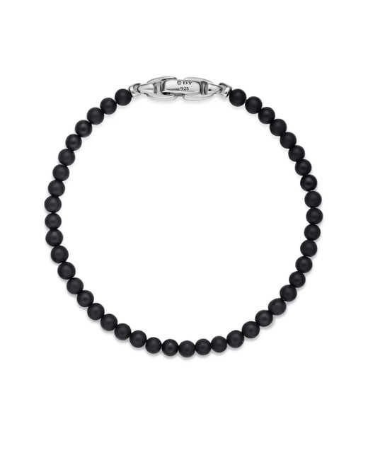 David Yurman White Sterling Spiritual Beads Bracelet (4Mm) for men