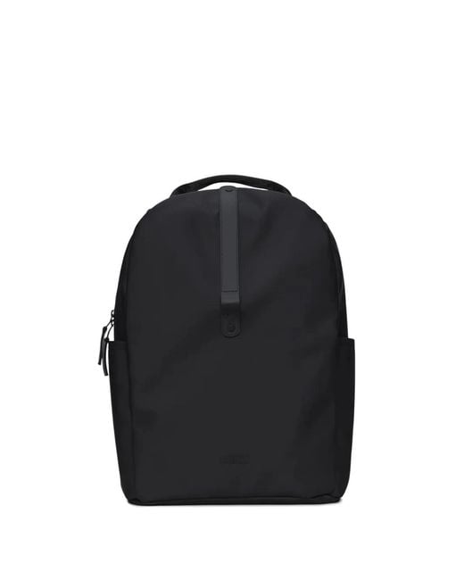 Rains Black Matte-Finish Backpack for men