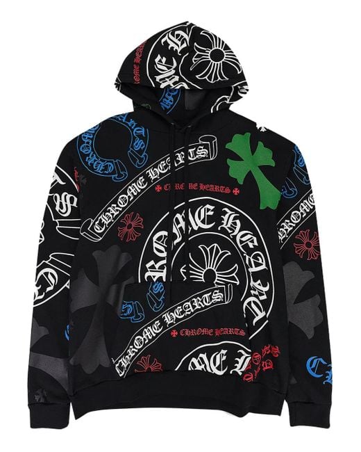 Chrome Hearts Black Stencil Hooded Sweatshirt for men