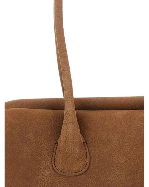 OSOI Brown Medium Boat Shoulder Bag