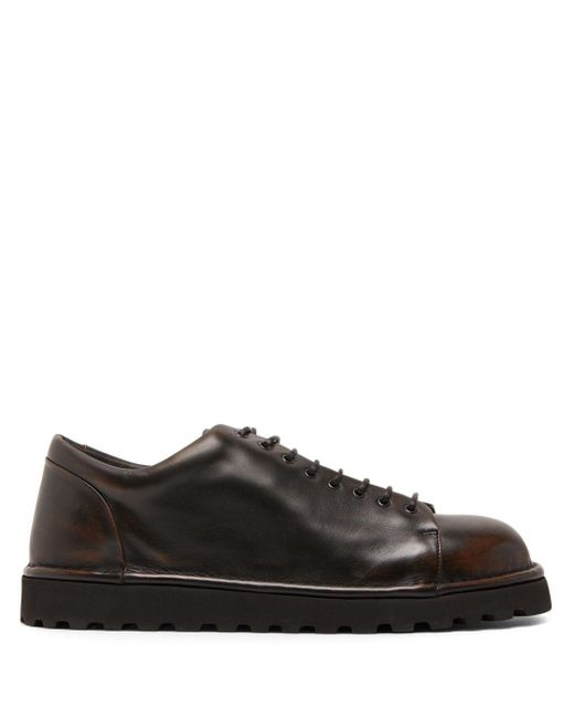 Marsèll Black Pallotola Pomice Leather Derby Shoes for men