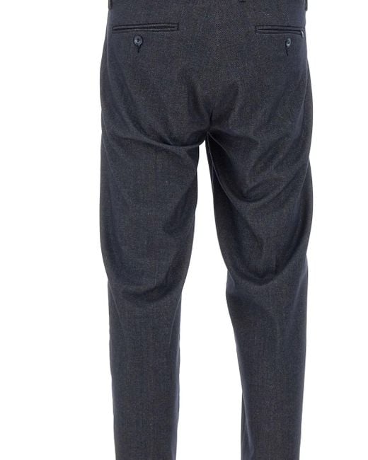 Re-hash Blue Mucha10 Belt-Loops Button Trousers for men