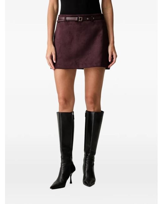 Guess Purple Suede Mini Skirt