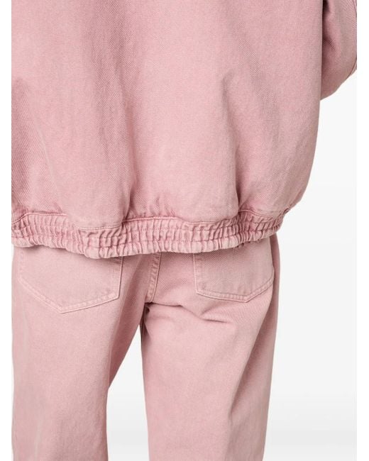 Miu Miu Pink Wattierte Blouson Mit Cordkragen