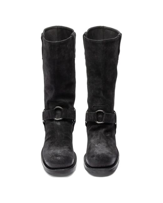 Officine Creative Black Dana 004 Buckle Boots