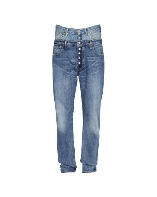 1/OFF Blue Buttoned Denim Jeans