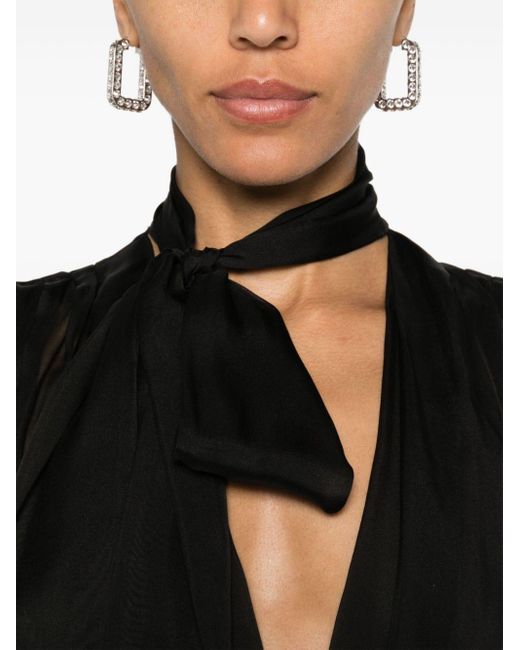 Blumarine Black Attached-scarf Wrap Blouse