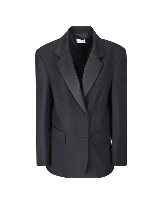 P.A.R.O.S.H. Black Satin-Lapel Blazer