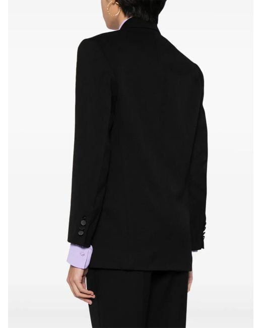 Victoria Beckham Black Wool-Blend Tuxedo Jacket