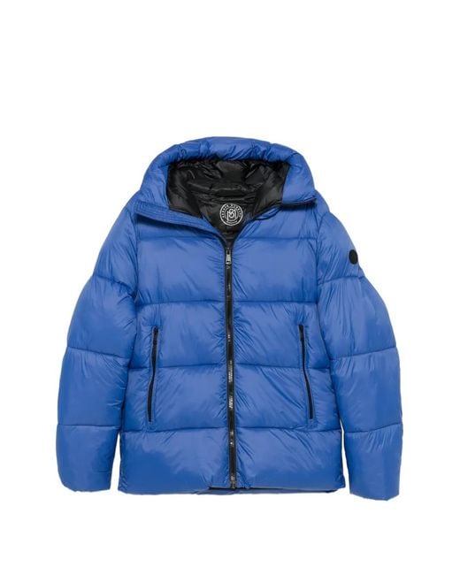 SERGIO MORETTI FIRENZE Blue Veste Matelassée À Capuche for men
