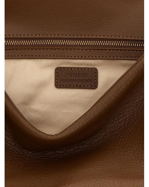 Pinko Brown Sac Porté Épaule À Motif Love Birds