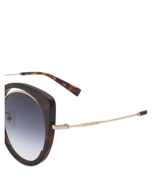 ESCADA White Tortoiseshell-Effect Cat-Eye Sunglasses