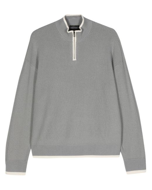 Maglione con zip di Emporio Armani in Gray da Uomo