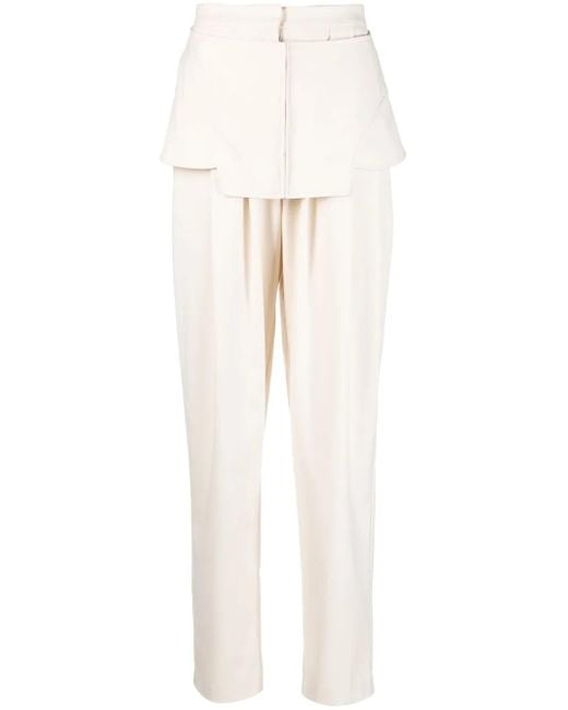 ANDREADAMO White Corset-Detail Straight-Leg Trousers