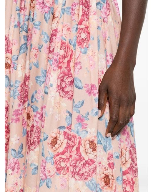 Anjuna Pink Bridget Floral-Print Maxi Dress
