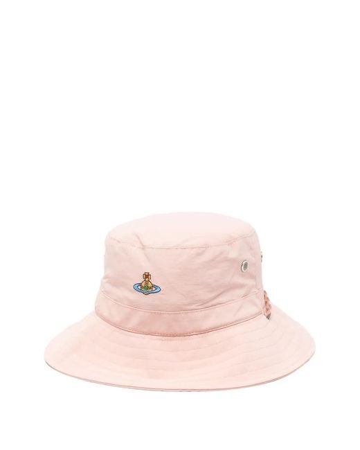 Vivienne Westwood Pink Orb-Embroidered Adventure Hat