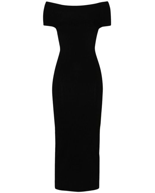 Robe en maille fine à coupe longue Totême  en coloris Black