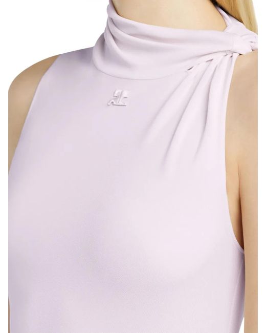 Robe Courte À Design Drapé Courreges en coloris White