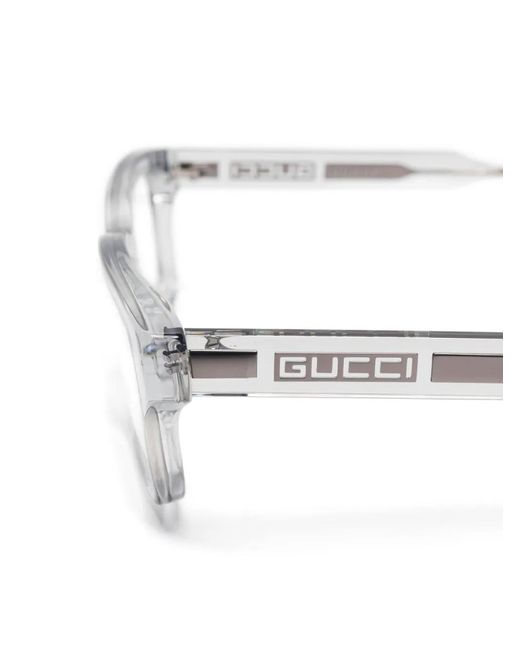 Gucci Gray Square-Frame Glasses for men