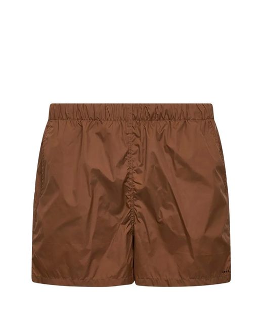 Hevò Brown Torreguaceto Elasticated-Waist Swim Shorts for men