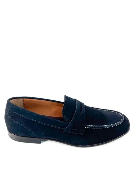 メンズ Bruno Magli Silas スエード ペニーローファー Blue