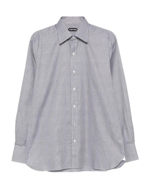 Camisa de algodón a cuadros Tom Ford de hombre de color Gray