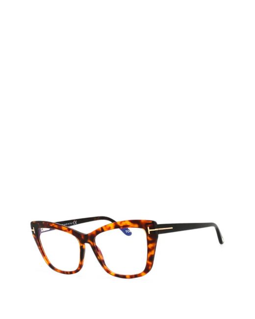 Tom Ford Brown Cat-Eye Frame Glasses