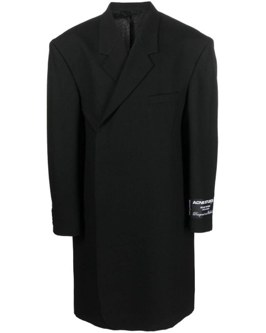 Acne Black Double-breasted Wool Coat for men