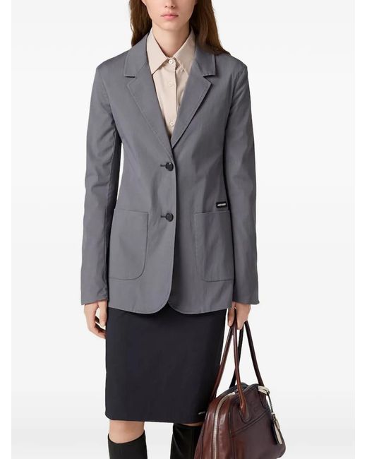 Miu Miu Blue Washed Stretch Poplin Jacket