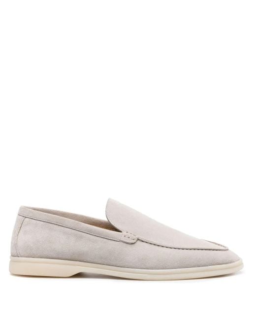 Scarosso White Ludovico Suede Loafers for men