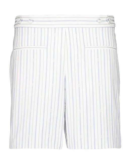 McQueen White Striped Shorts for men