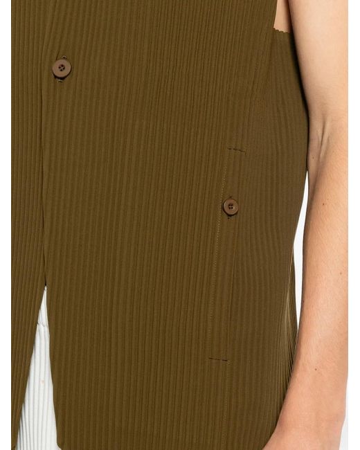 Homme Plissé Issey Miyake Green Pleated Vest for men