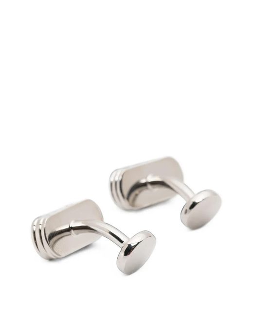 Boss White Logo-Engraved Cufflinks for men