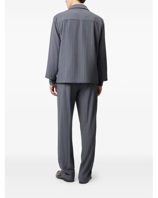Tod's Blue Pinstripe-Pattern Flap-Pocket Jacket for men