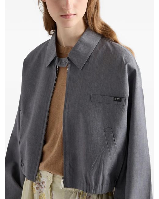 Prada Gray Light Mohair Blouson Jacket
