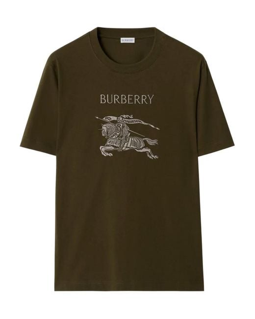 Burberry Green Knight Cotton T-Shirt for men