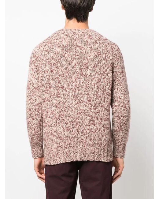 Brunello Cucinelli Pink Crew-Neck Chunky-Knit Jumper for men