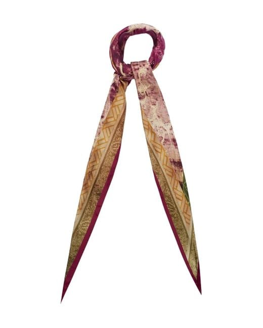 Pierre Louis Mascia Pink Abstract-Pattern Silk Scarf