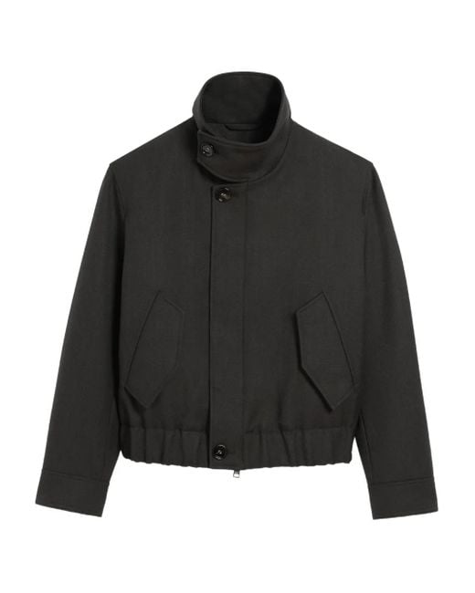 AMI Black Cropped Wool Jacket