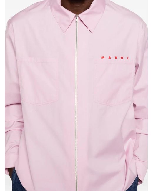 Marni Pink Logo Shirt for men