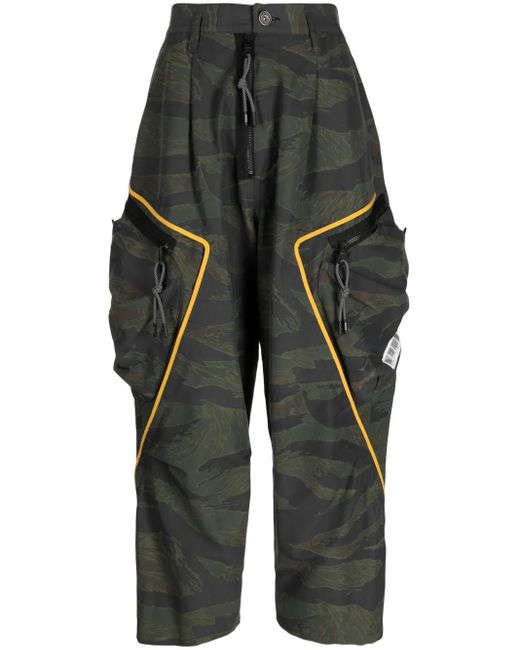 Mostly Heard Rarely Seen Black Graphic-Print Cropped Trousers for men