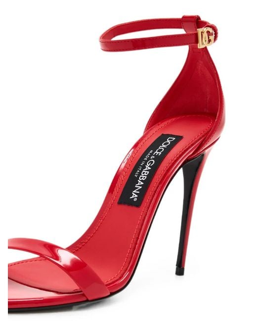 Dolce & Gabbana Red Patent Leather Sandals