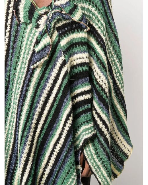 VITELLI Green Butterfly Knit Longline Poncho for men