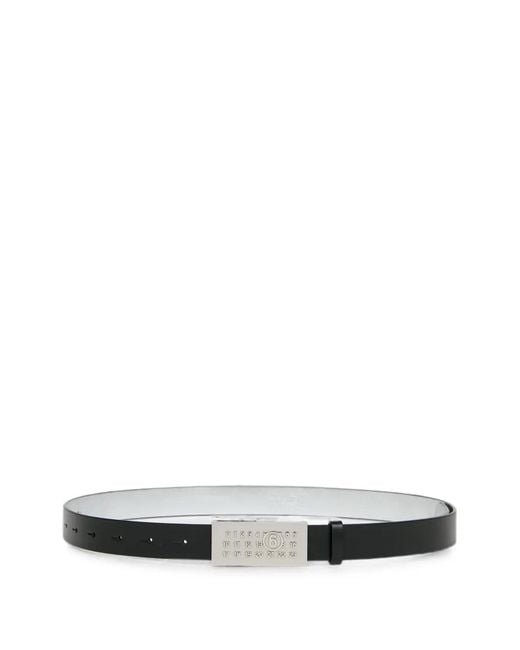 MM6 by Maison Margiela White Plaque-Detail Belt