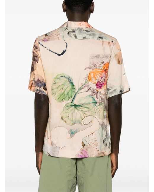 Paul Smith Pink Graphic-print Short-sleeve Shirt for men